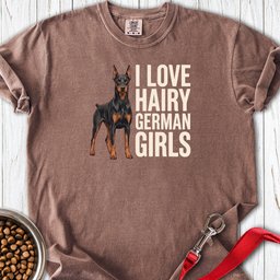 Doberman Hairy Girls Premium Tee Gift For Dog Lover