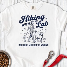 Hiking With My Lab Premium Tee Gift For Dog Lover