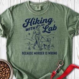 Hiking With My Lab Premium Tee Gift For Dog Lover