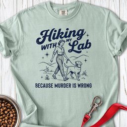 Hiking With My Lab Premium Tee Gift For Dog Lover
