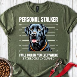 Funny Black Labrador Mugshot T Shirt Gift For Dog Lover
