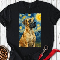 Fawn Great Dane Van Gogh T Shirt Gift For Dog Lover