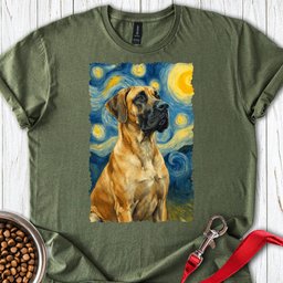 Fawn Great Dane Van Gogh T Shirt Gift For Dog Lover