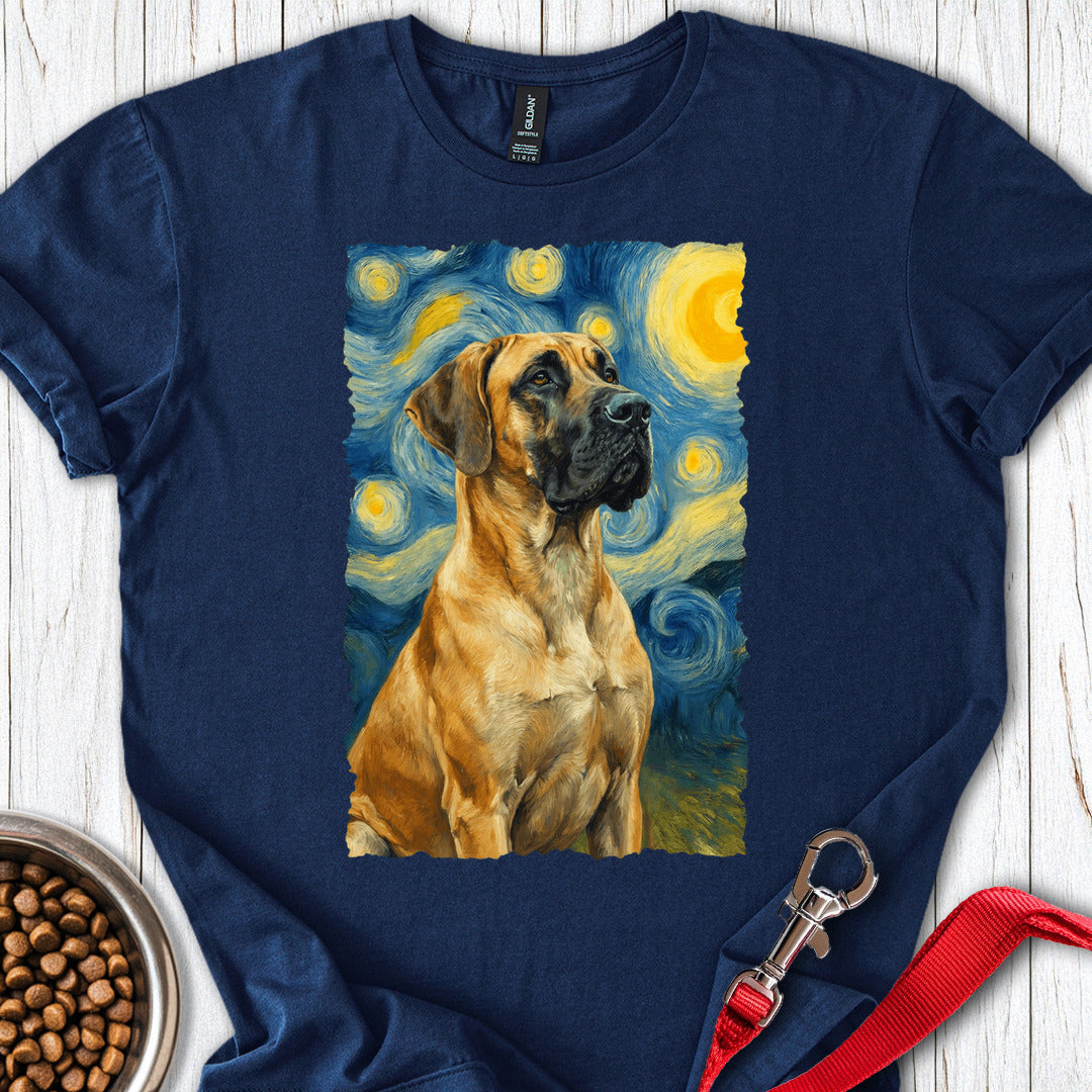 Fawn Great Dane Van Gogh T Shirt Gift For Dog Lover