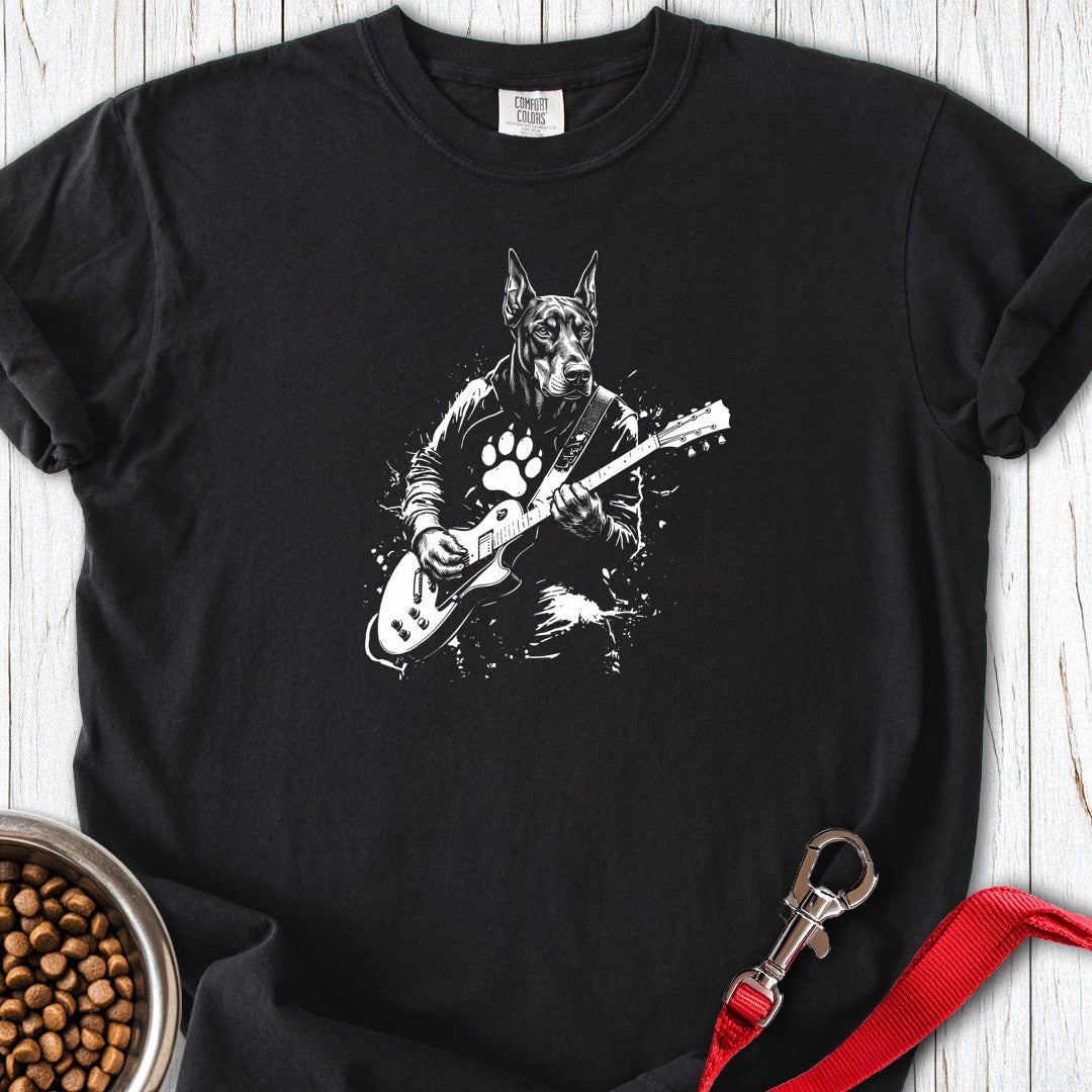 Doberman Guitar Premium Tee Gift For Dog Lover