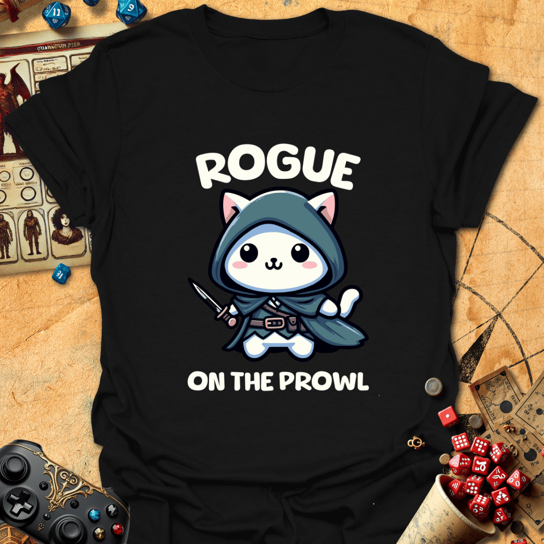 Rogue On The Prowl Tee Gift For Tabletop Gamer