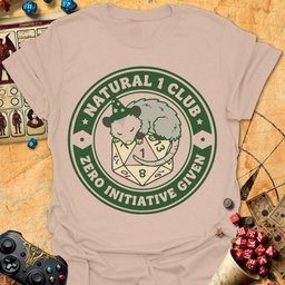 Natural 1 Club Tee Gift For Tabletop Gamer