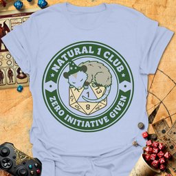 Natural 1 Club Tee Gift For Tabletop Gamer