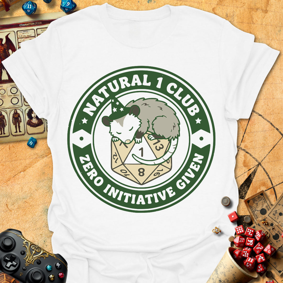 Natural 1 Club Tee Gift For Tabletop Gamer