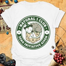 Natural 1 Club Tee Gift For Tabletop Gamer