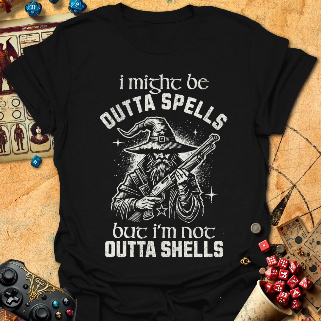 Outta Spells Tee Gift For Tabletop Gamer
