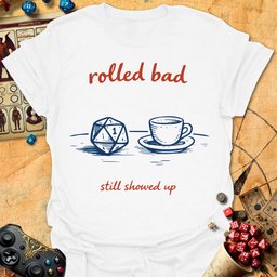 Rolled Bad Tee Gift For Tabletop Gamer