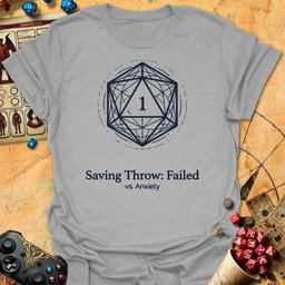 Nat1 Vs Anxiety Tee Gift For Tabletop Gamer
