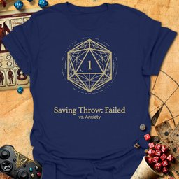 Nat1 Vs Anxiety Tee Gift For Tabletop Gamer
