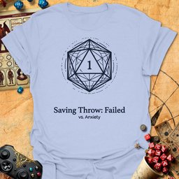 Nat1 Vs Anxiety Tee Gift For Tabletop Gamer