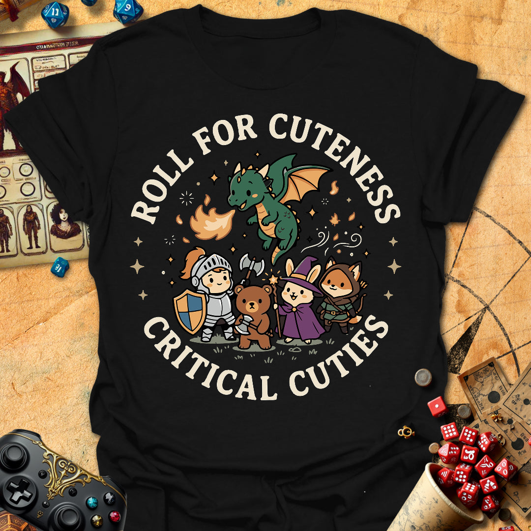 Roll For Cuteness Tee Gift For Tabletop Gamer