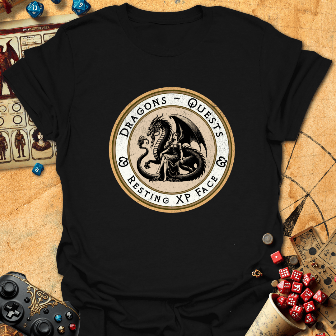 Resting XP Face Emblem Tee Gift For Tabletop Gamer