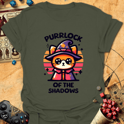 Purrlock Tee Gift For Tabletop Gamer