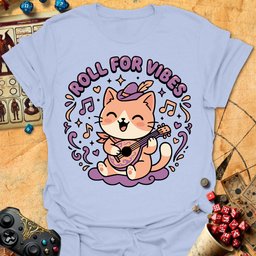 Roll For Vibes Tee Gift For Tabletop Gamer