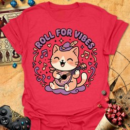 Roll For Vibes Tee Gift For Tabletop Gamer