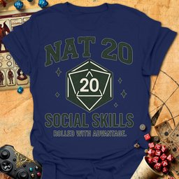 Nat 20 Social Tee Gift For Tabletop Gamer