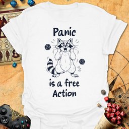Panic Free Action Tee Gift For Tabletop Gamer