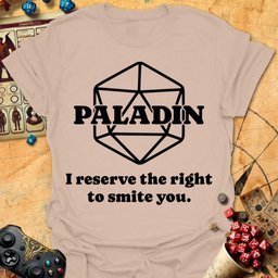 Paladin Smite Tee Gift For Tabletop Gamer
