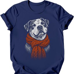 American Bulldog Winter Dog T Shirt Gift For Dog Lover