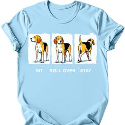 American Foxhound Sit Roll Over Stay T Shirt Gift For Dog Lover