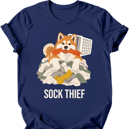 Akita Sock Thief T Shirt Gift For Dog Lover