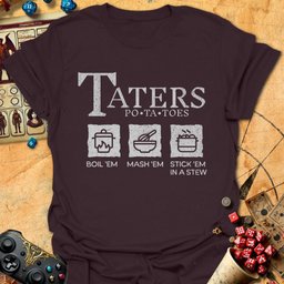 Taters Tee Gift For Tabletop Gamer