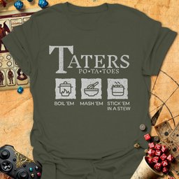 Taters Tee Gift For Tabletop Gamer