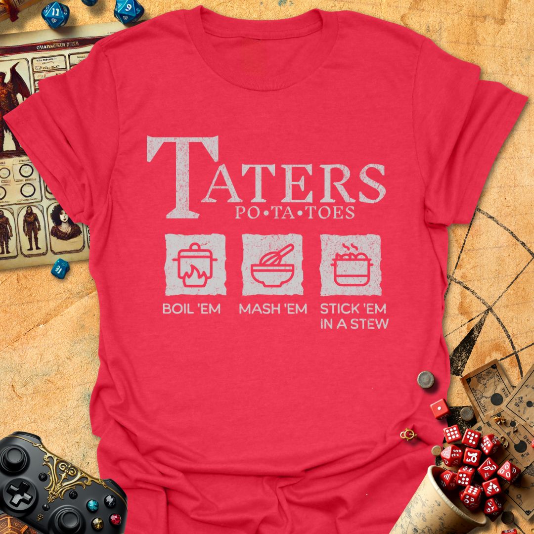 Taters Tee Gift For Tabletop Gamer