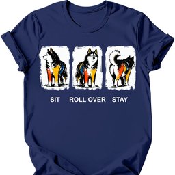 Alaskan Malamute Sit Roll Over Stay T Shirt Gift For Dog Lover