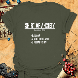 Shirt Of Anxiety Tee Gift For Tabletop Gamer
