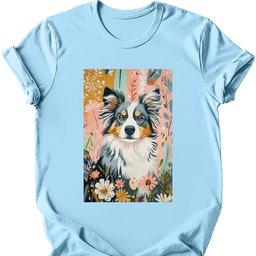 Australian Shepherd Boho Dog T Shirt Gift For Dog Lover