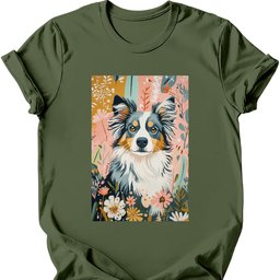 Australian Shepherd Boho Dog T Shirt Gift For Dog Lover