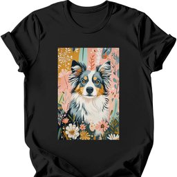 Australian Shepherd Boho Dog T Shirt Gift For Dog Lover