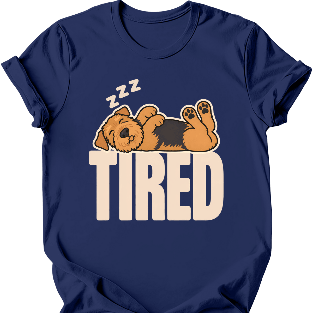 Airedale Tired Dog T Shirt Gift For Dog Lover