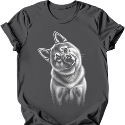 Akita Tilted Dog T Shirt Gift For Dog Lover