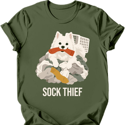 American Eskimo Sock Thief T Shirt Gift For Dog Lover
