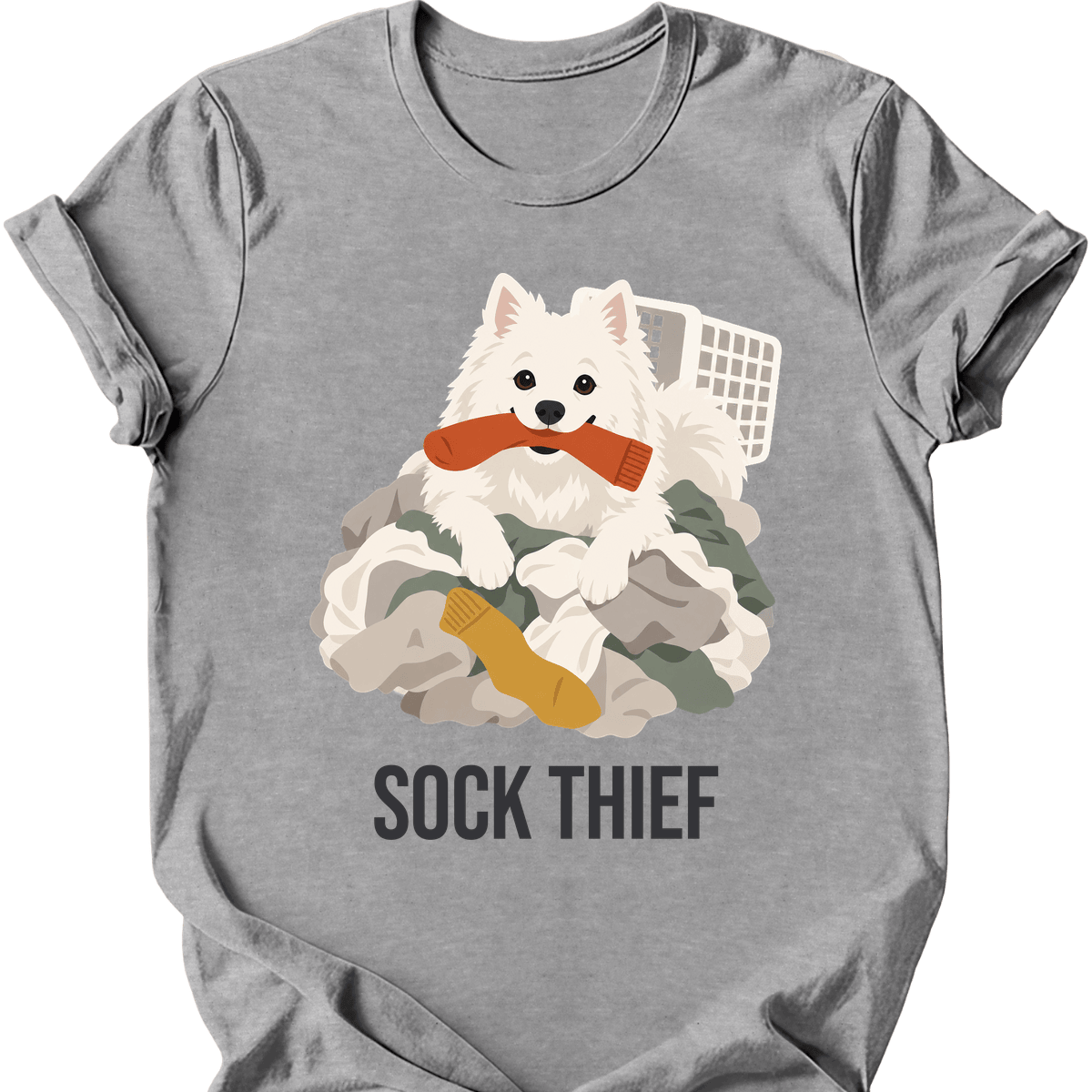 American Eskimo Sock Thief T Shirt Gift For Dog Lover