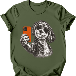 Aussiedoodle Selfie Dog T Shirt Gift For Dog Lover