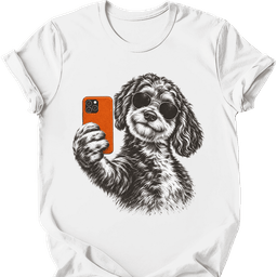 Aussiedoodle Selfie Dog T Shirt Gift For Dog Lover
