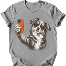 Australian Shepherd Selfie Dog T Shirt Gift For Dog Lover