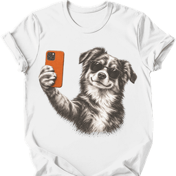 Australian Shepherd Selfie Dog T Shirt Gift For Dog Lover