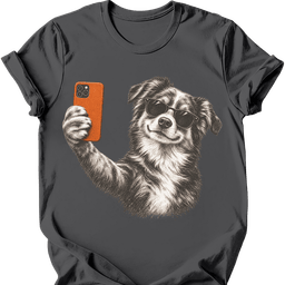 Australian Shepherd Selfie Dog T Shirt Gift For Dog Lover