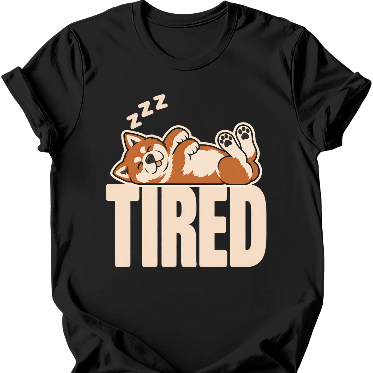 Akita Tired Dog T Shirt Gift For Dog Lover