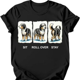 Aussiedoodle Sit Roll Over Stay T Shirt Gift For Dog Lover