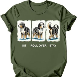 Aussiedoodle Sit Roll Over Stay T Shirt Gift For Dog Lover